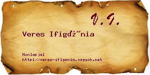 Veres Ifigénia névjegykártya
